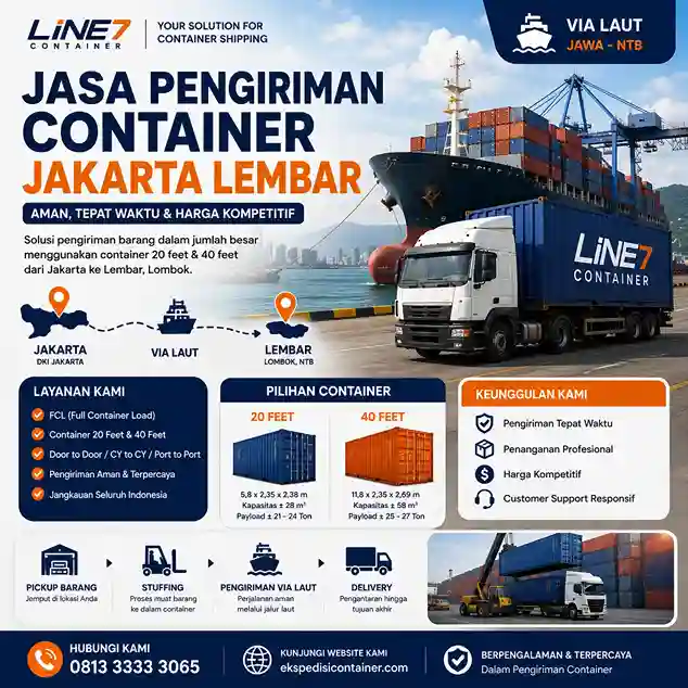 Jasa Pengiriman Container Jakarta Lembar