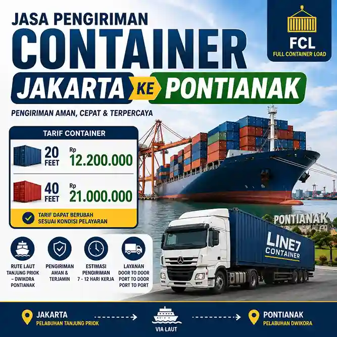 Jasa Pengiriman Container Jakarta Pontianak 20 Feet dan 40 Feet